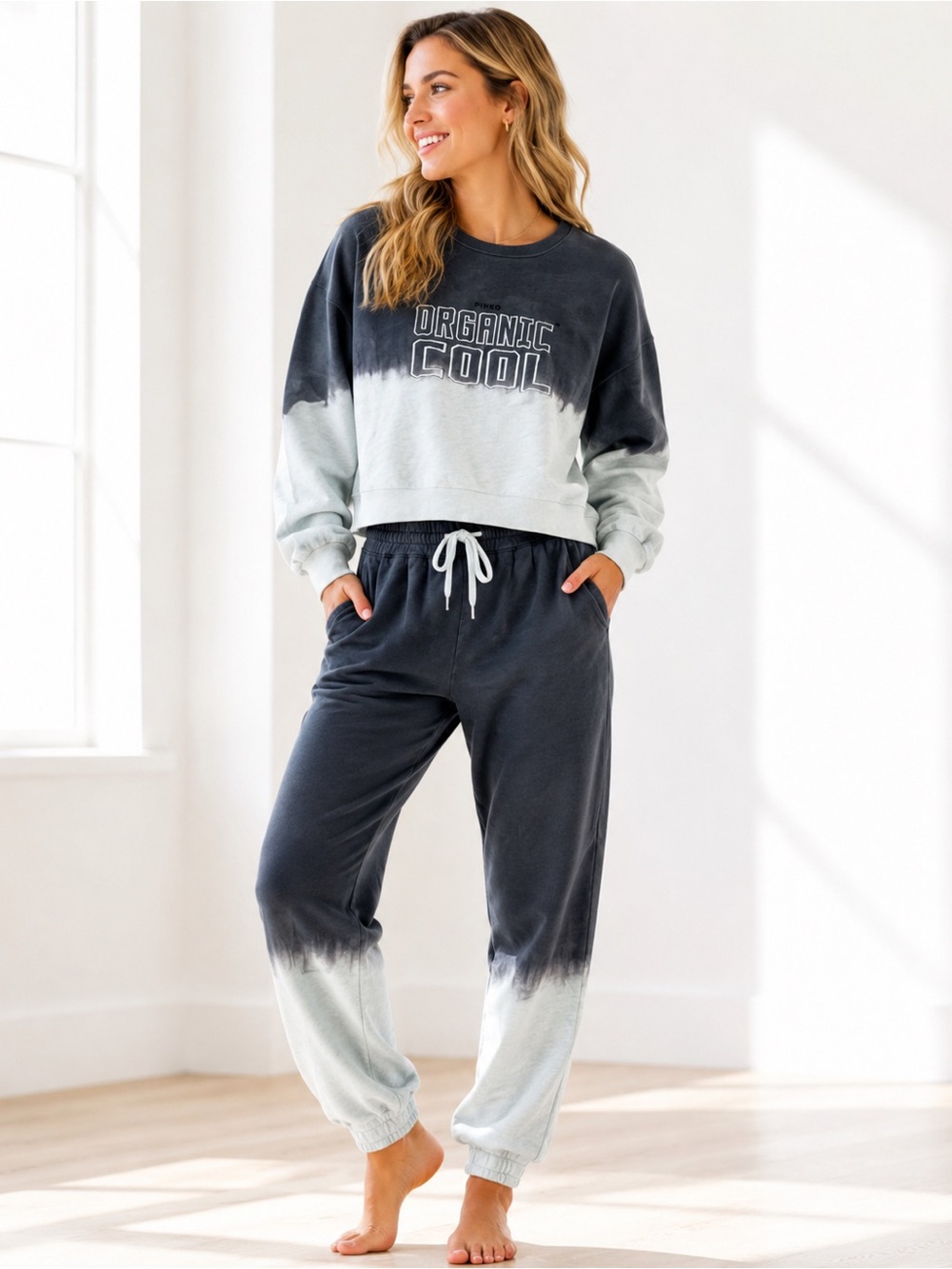 Pinko Organic Cool Tracksuit Set Small Tie Dye Cotton Sweatshirt Joggers